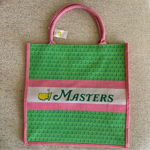 Masters Bags Masters Golf Tournament Jute Beach Tote Bag Augusta